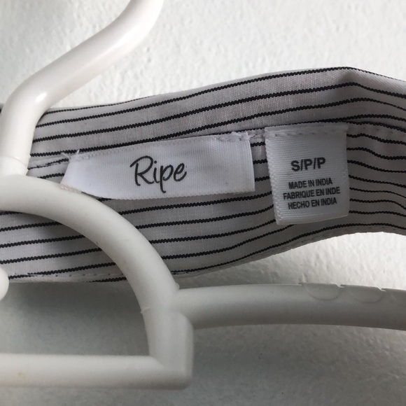 Ripe Womens Mini Dress Size Small Stripes Blue Tunic Dress Shirt Belt - Picture 3 of 7